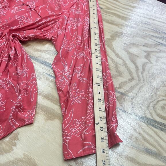 Woman Within Floral Button Down Blouse Top Size 5X Blue Lightweight Flowy Office - Picture 11 of 11